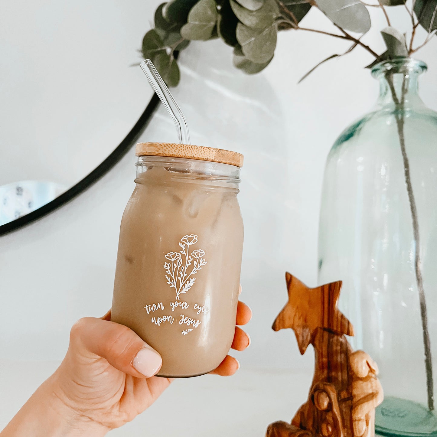Turn Your Eyes | 16oz Glass Mason Jar