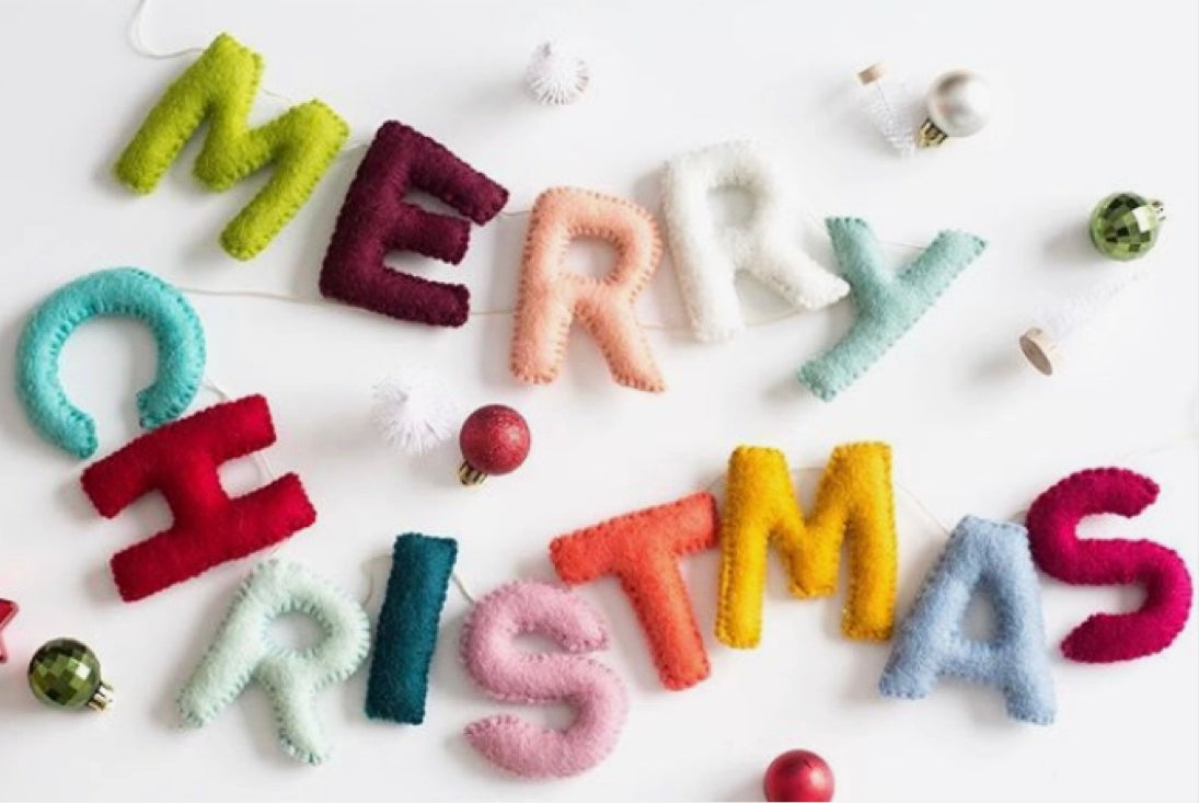 Merry Christmas Colorful | Heirloom Felt Garland