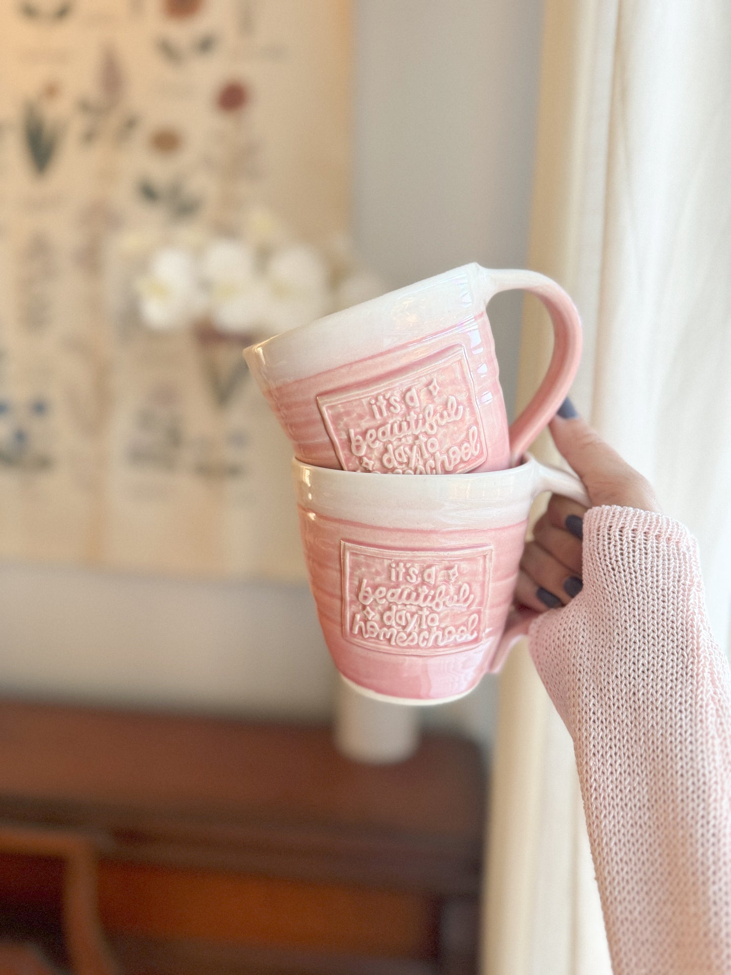 Beautiful Day | Pink 16oz Handmade Mug