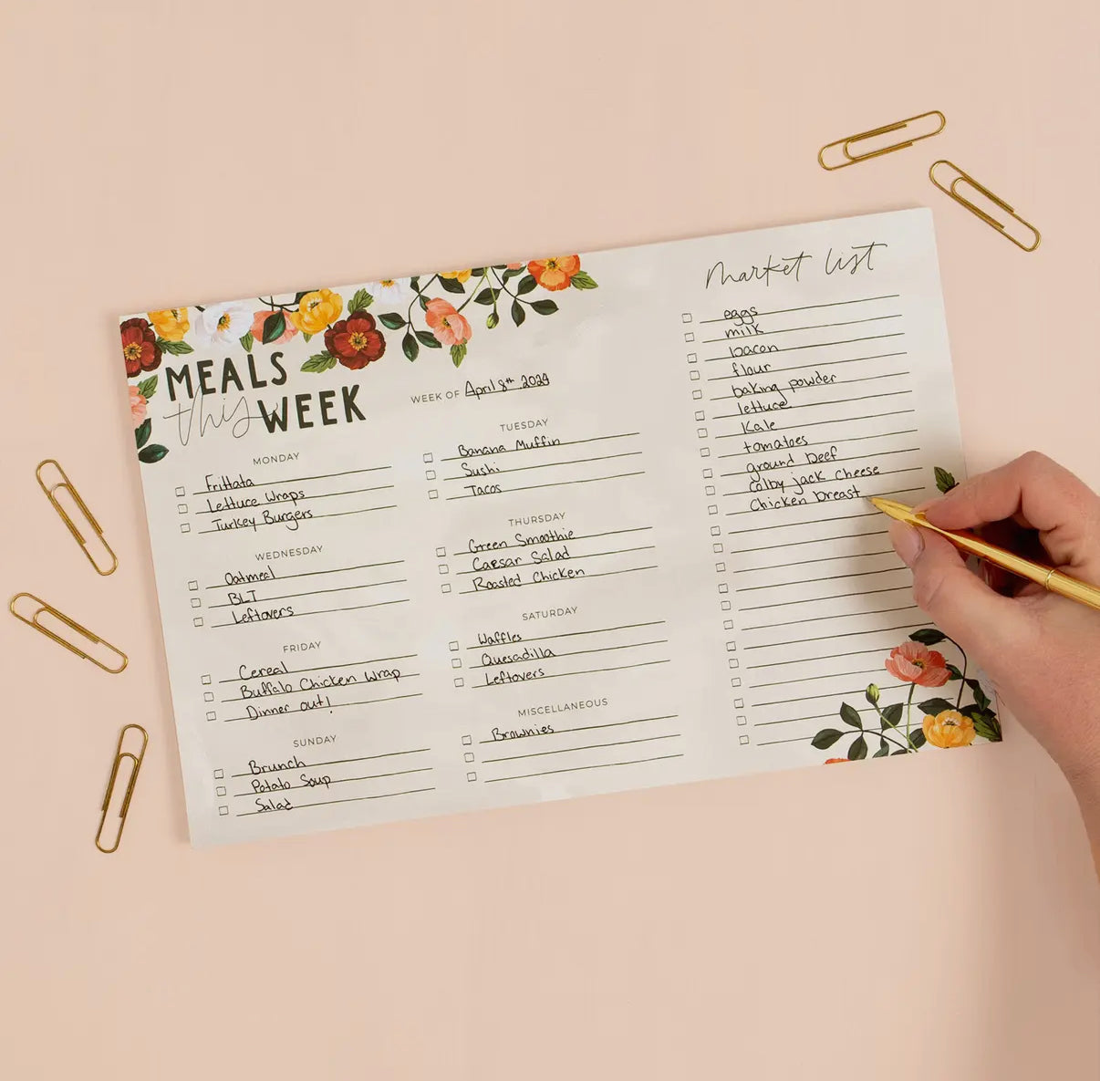 Menu Notepad | Poppies