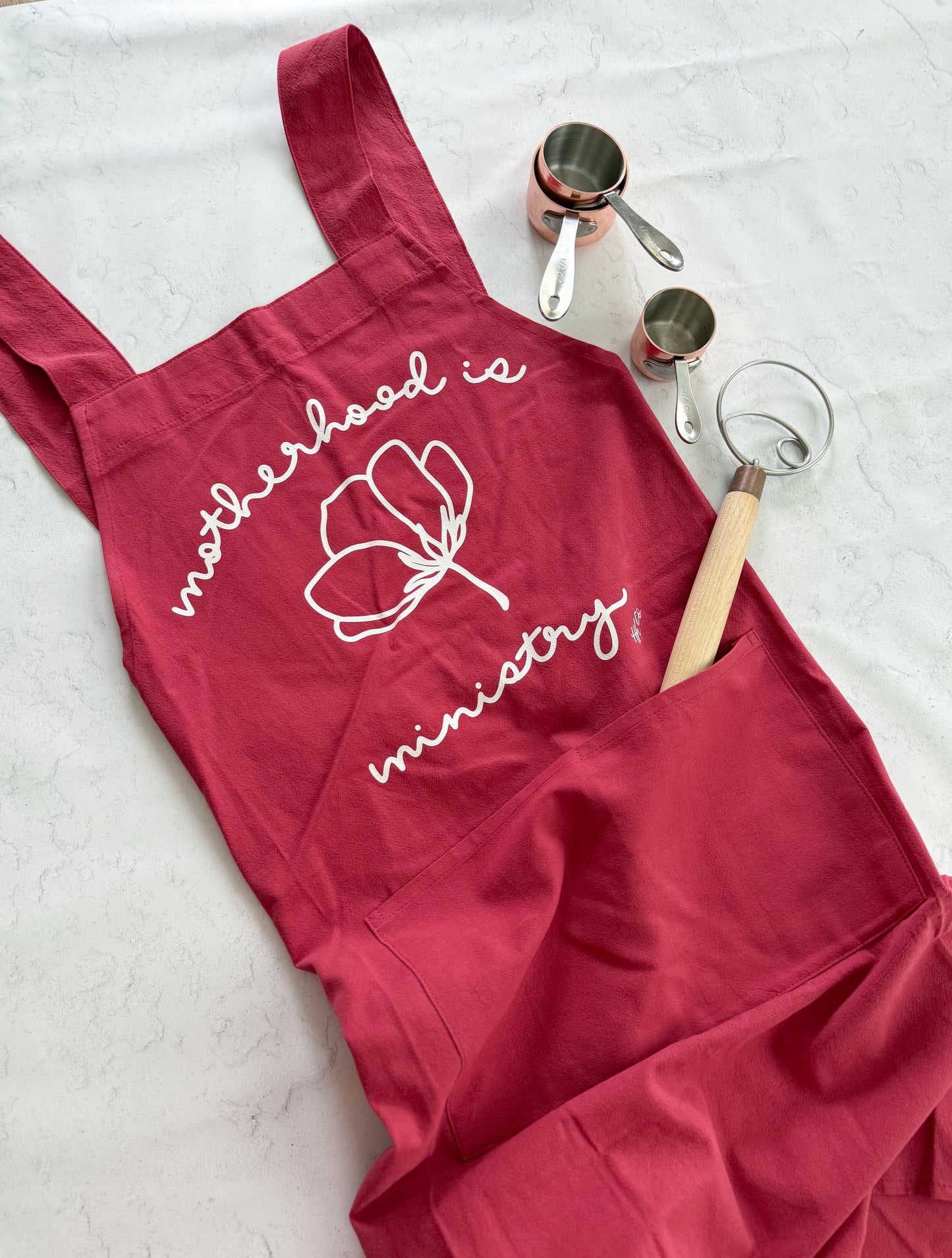 Motherhood is Ministry | Cross-back Apron