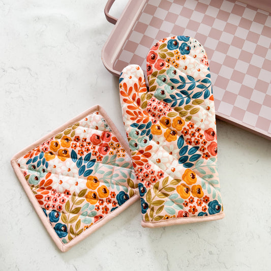 Oven Mitt + Pot Holder Set | Honeysuckle
