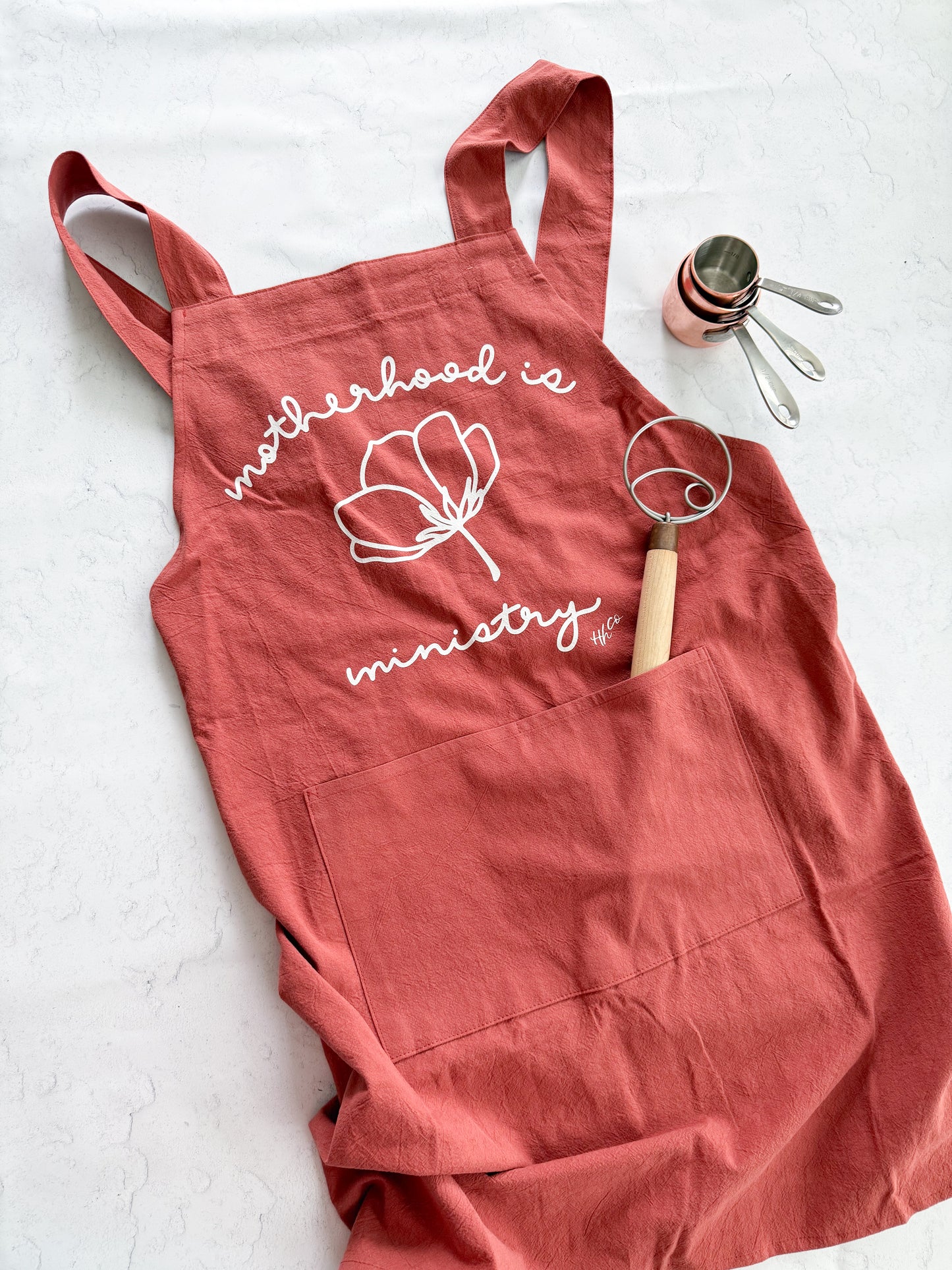 Motherhood is Ministry | Cross-back Apron