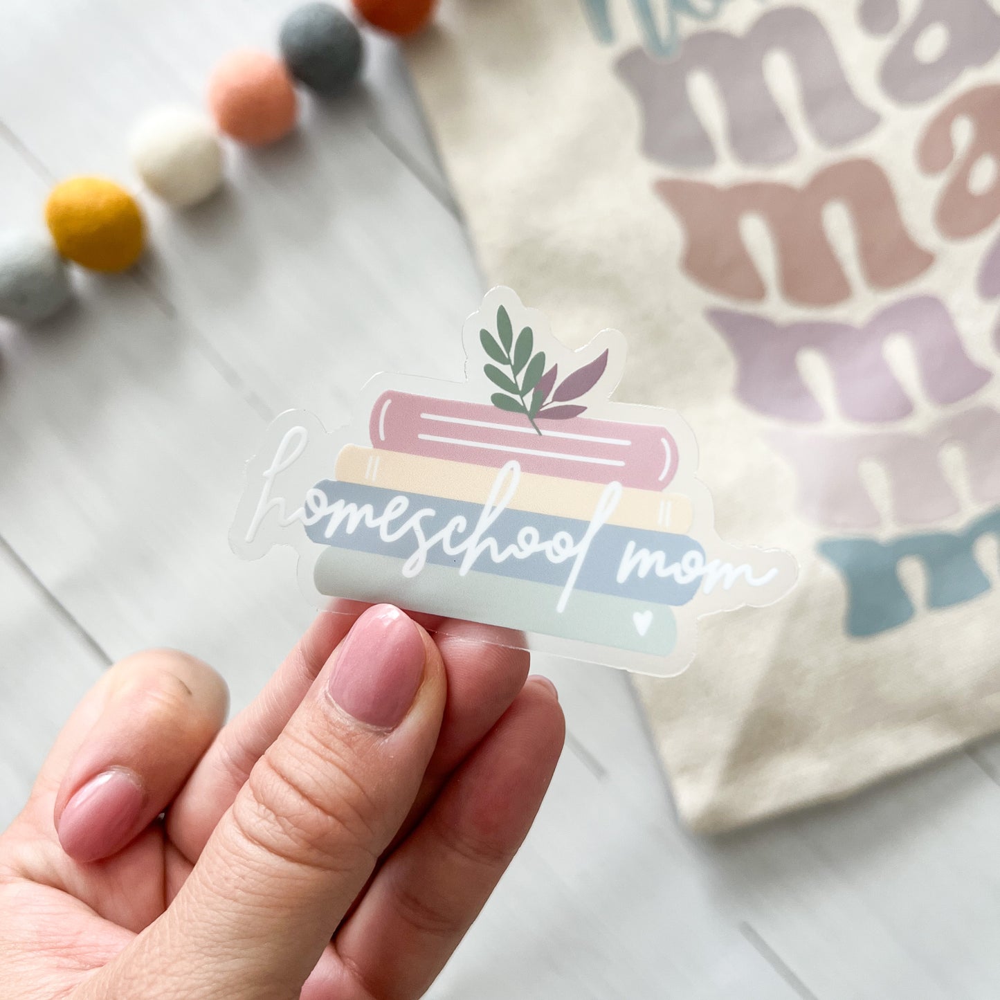 Homeschool Mom Book Stack | Vinyl Sticker