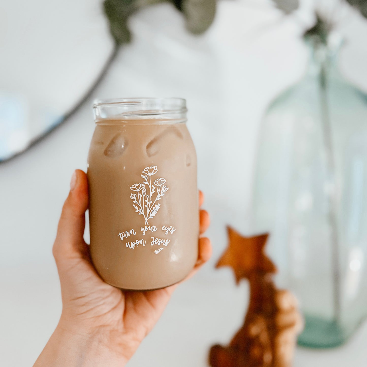 Turn Your Eyes | 16oz Glass Mason Jar