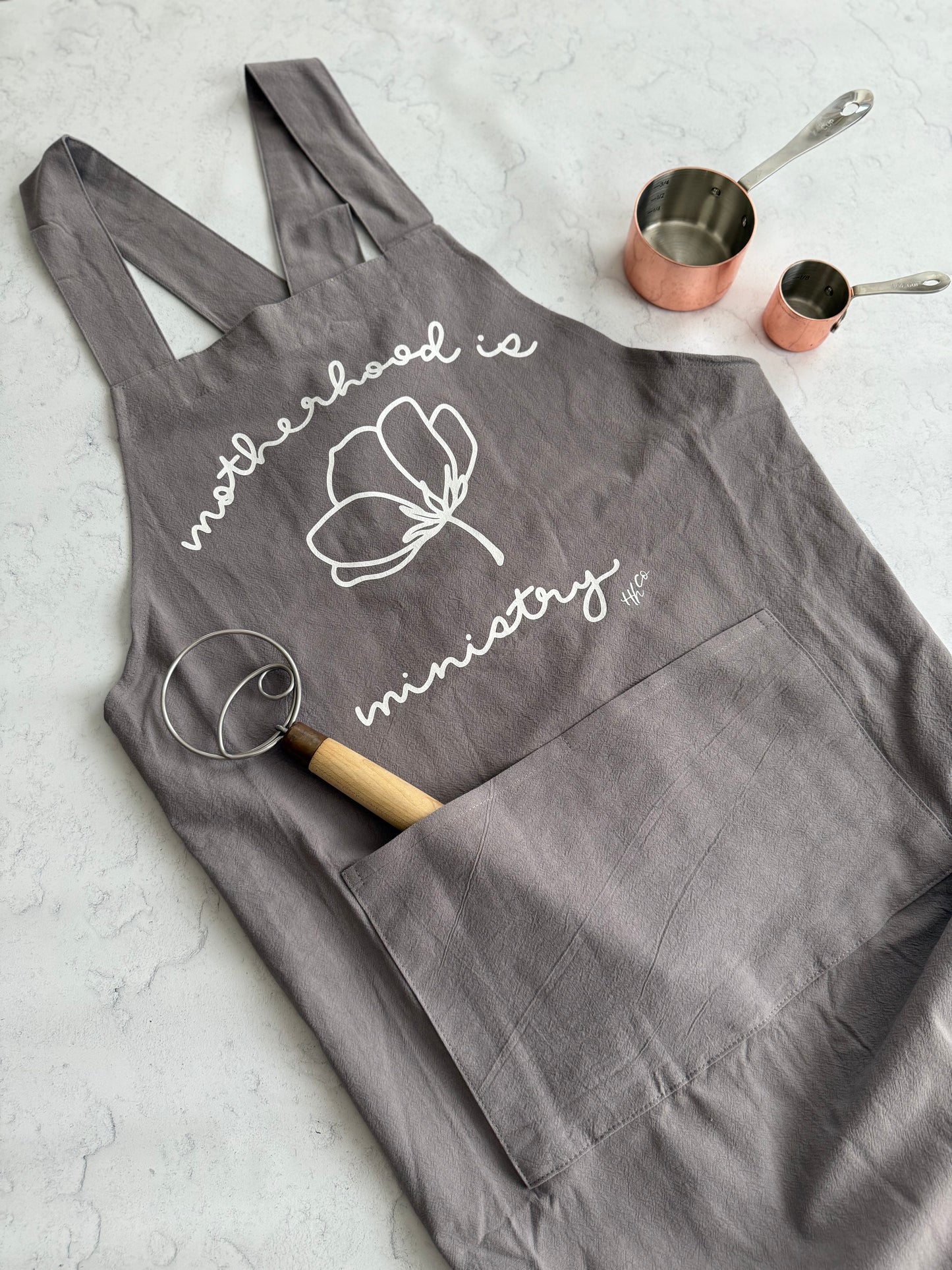 Motherhood is Ministry | Cross-back Apron