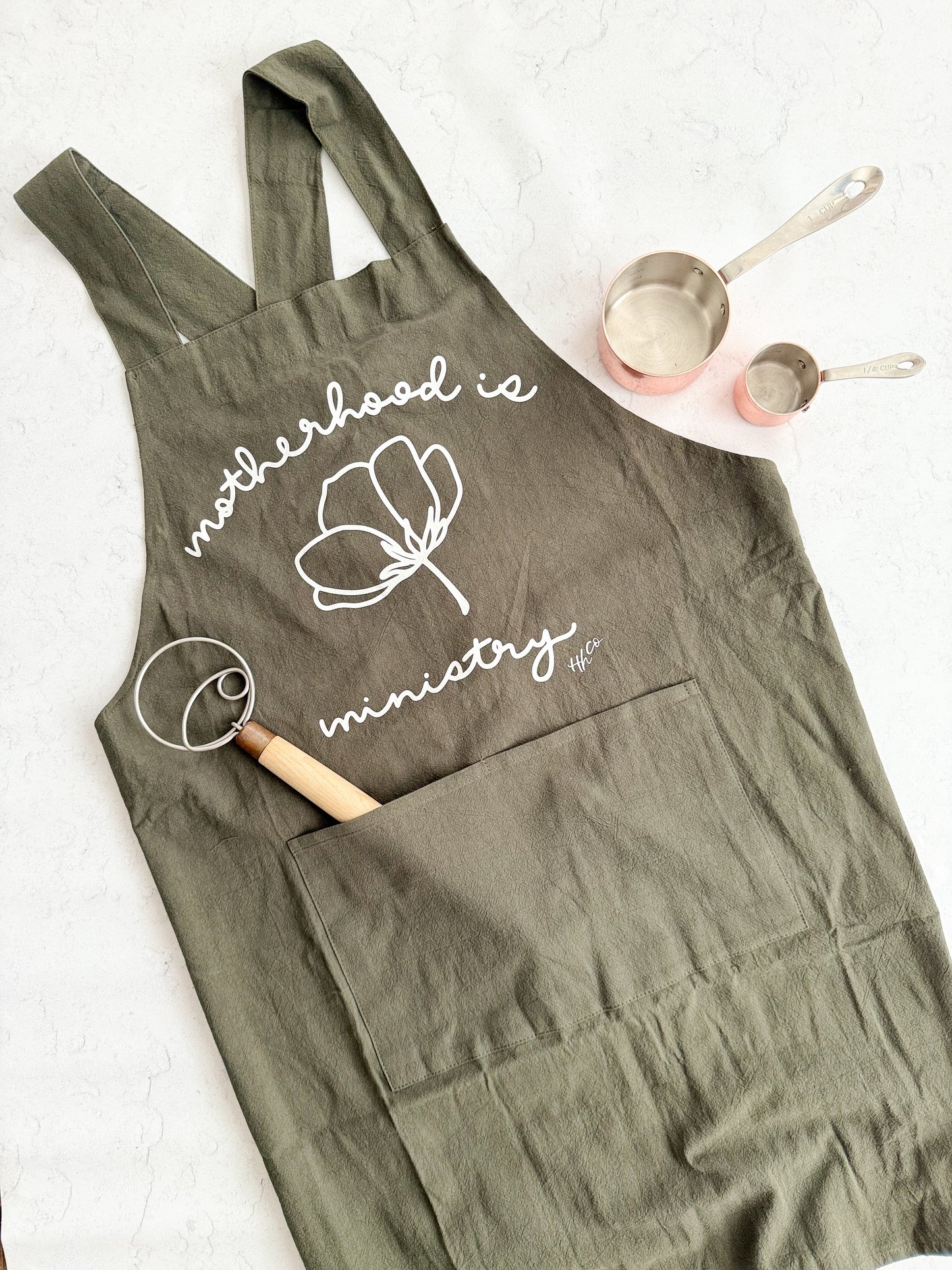 Motherhood is Ministry | Cross-back Apron