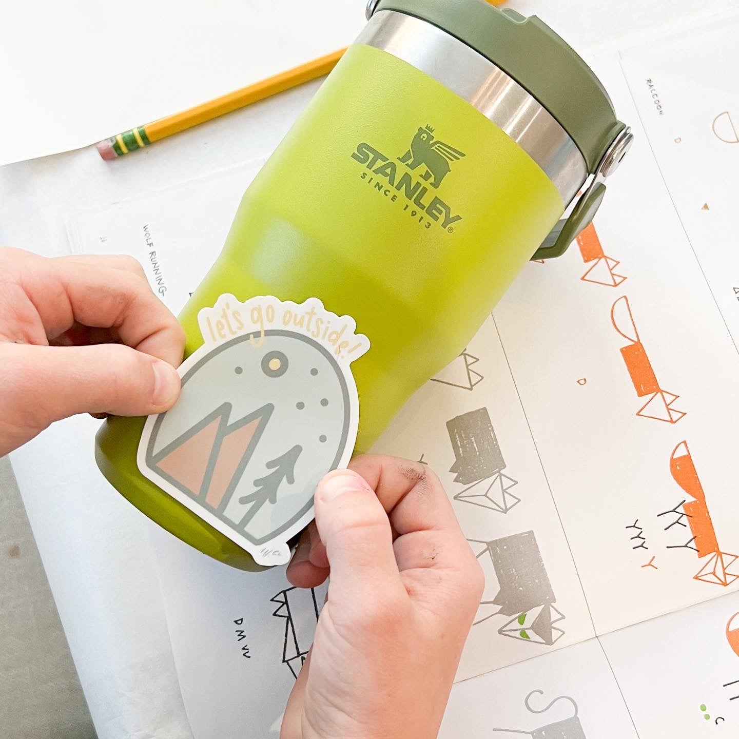 Let’s Go Outside | MOUNTAINS Vinyl Sticker