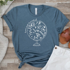 Home Sweet Homeschool Floral Globe | Unisex Tee