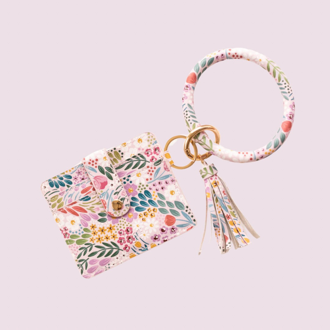 Wristlet Wallet + Keychain | Summer Meadows