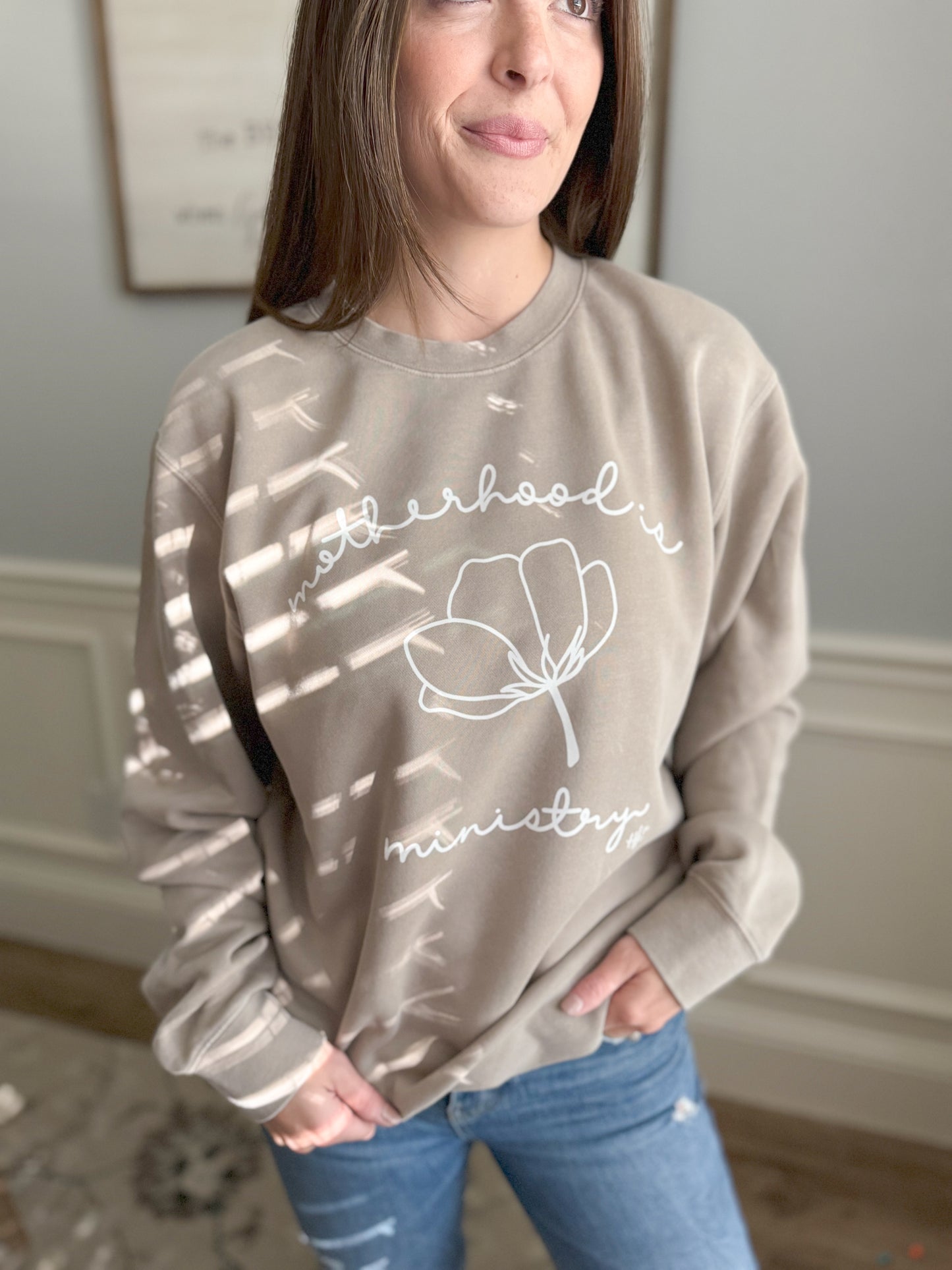 Motherhood is Ministry | Pigment Dyed Crewneck