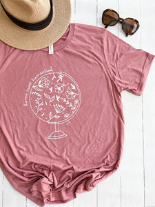 Home Sweet Homeschool Floral Globe | Unisex Tee