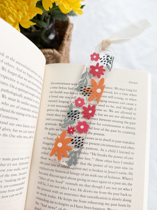 Boho Flower Acrylic Bookmark