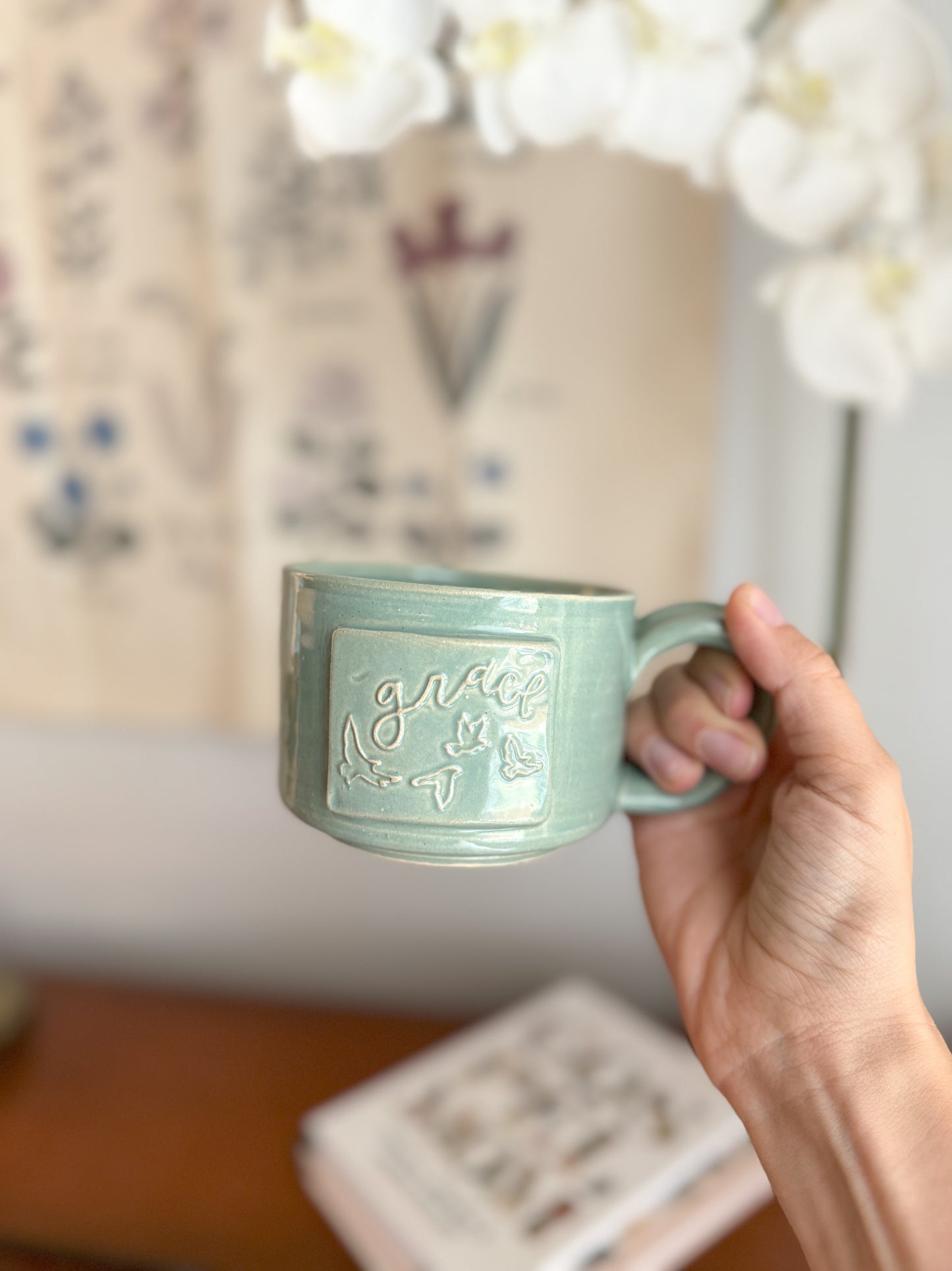 Grace | Robins Egg 12oz Handmade Mug