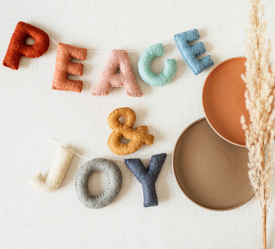 Peace & Joy | Heirloom Felt Garland