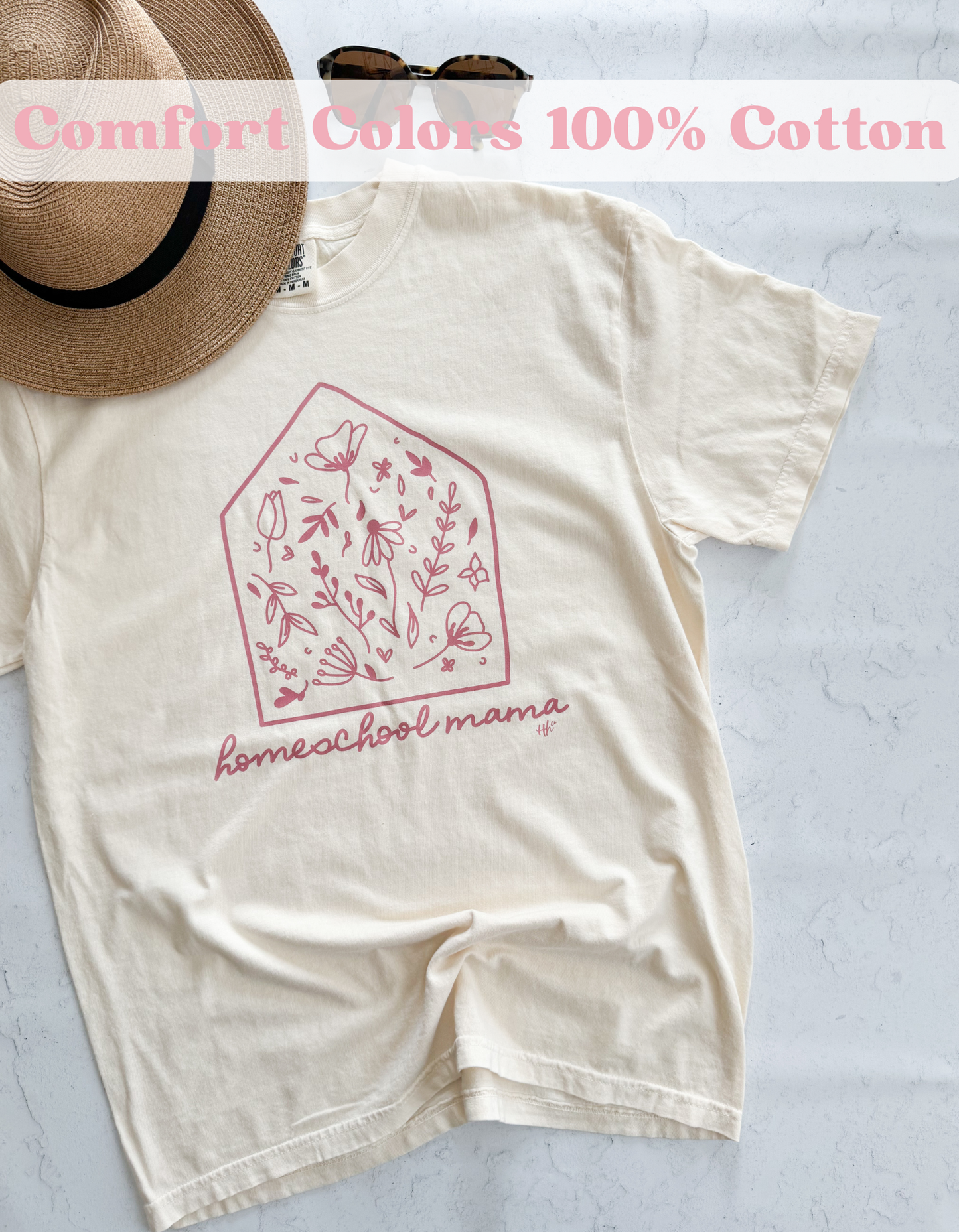 Homeschool Mama Floral House | Cotton Tee