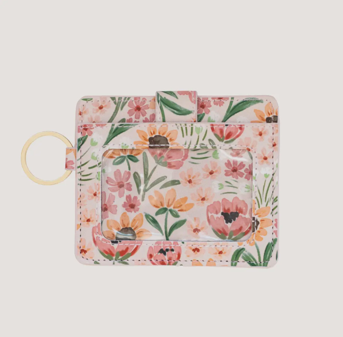 Wristlet Wallet + Keychain | Sunny Poppies