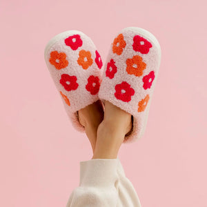 Pink Floral Slippers