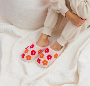 Pink Floral Slippers
