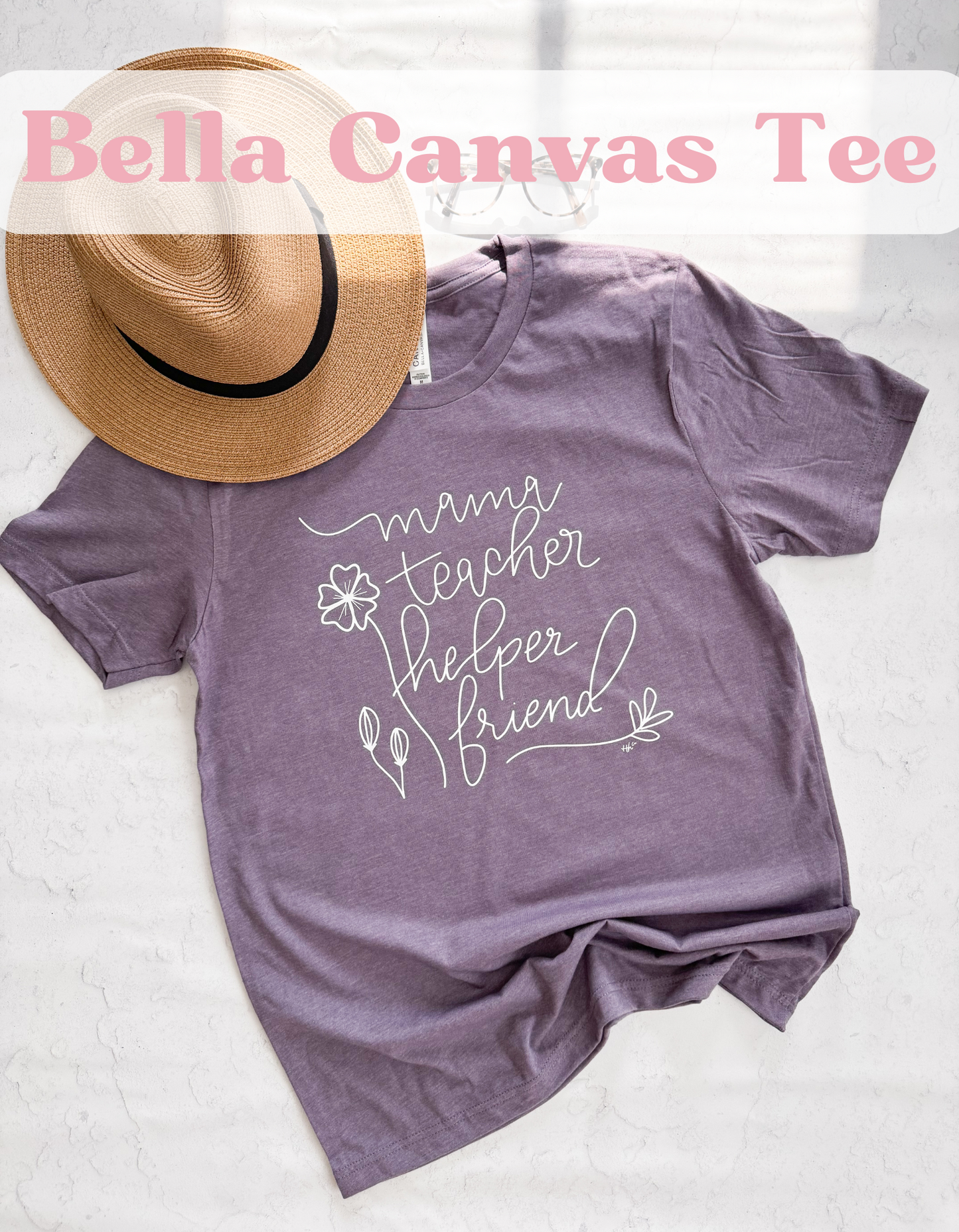 Mama, Teacher | Plum Bella Canvas Tee