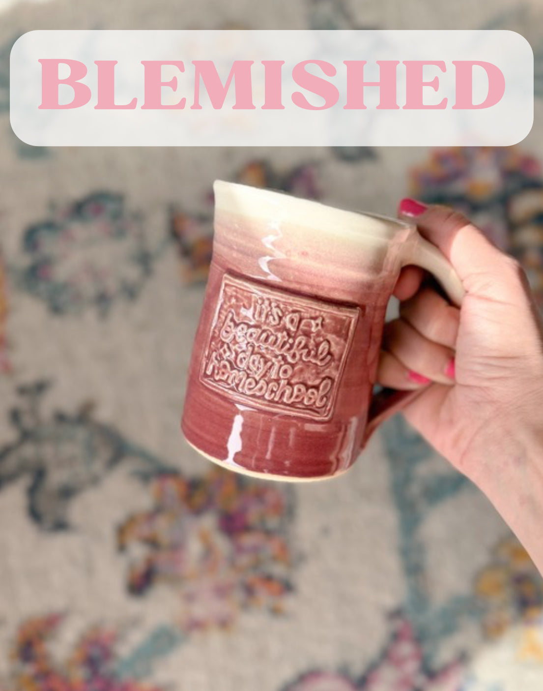 BLEMISHED Beautiful Day | Maroon Handmade Mug