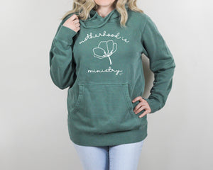 Motherhood is Ministry | Pigment Dyed Hoodie