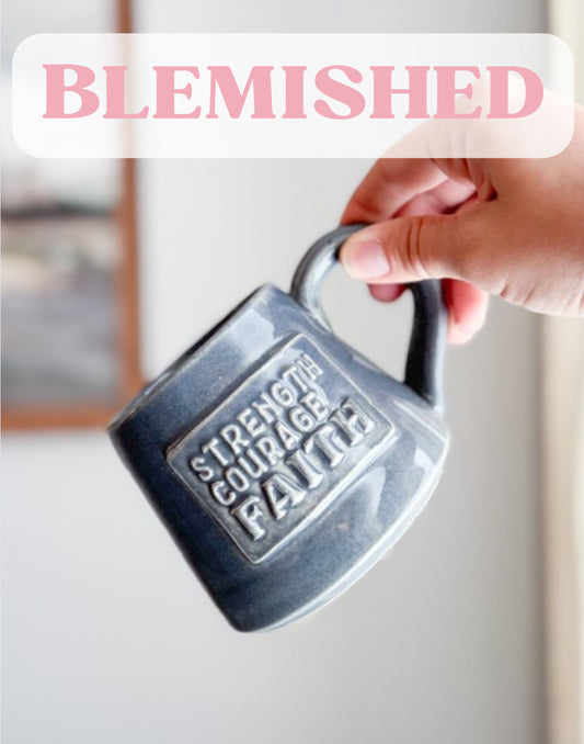 BLEMISHED Faith | Steel Blue Handmade Mug