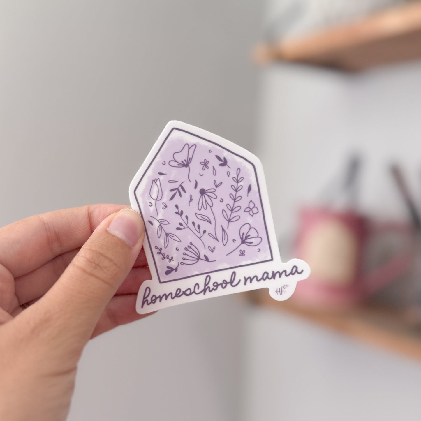 Homeschool Mama Floral House | Vinyl Sticker