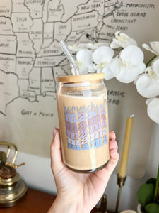 Homeschool Mama Wavy | Glass Cup