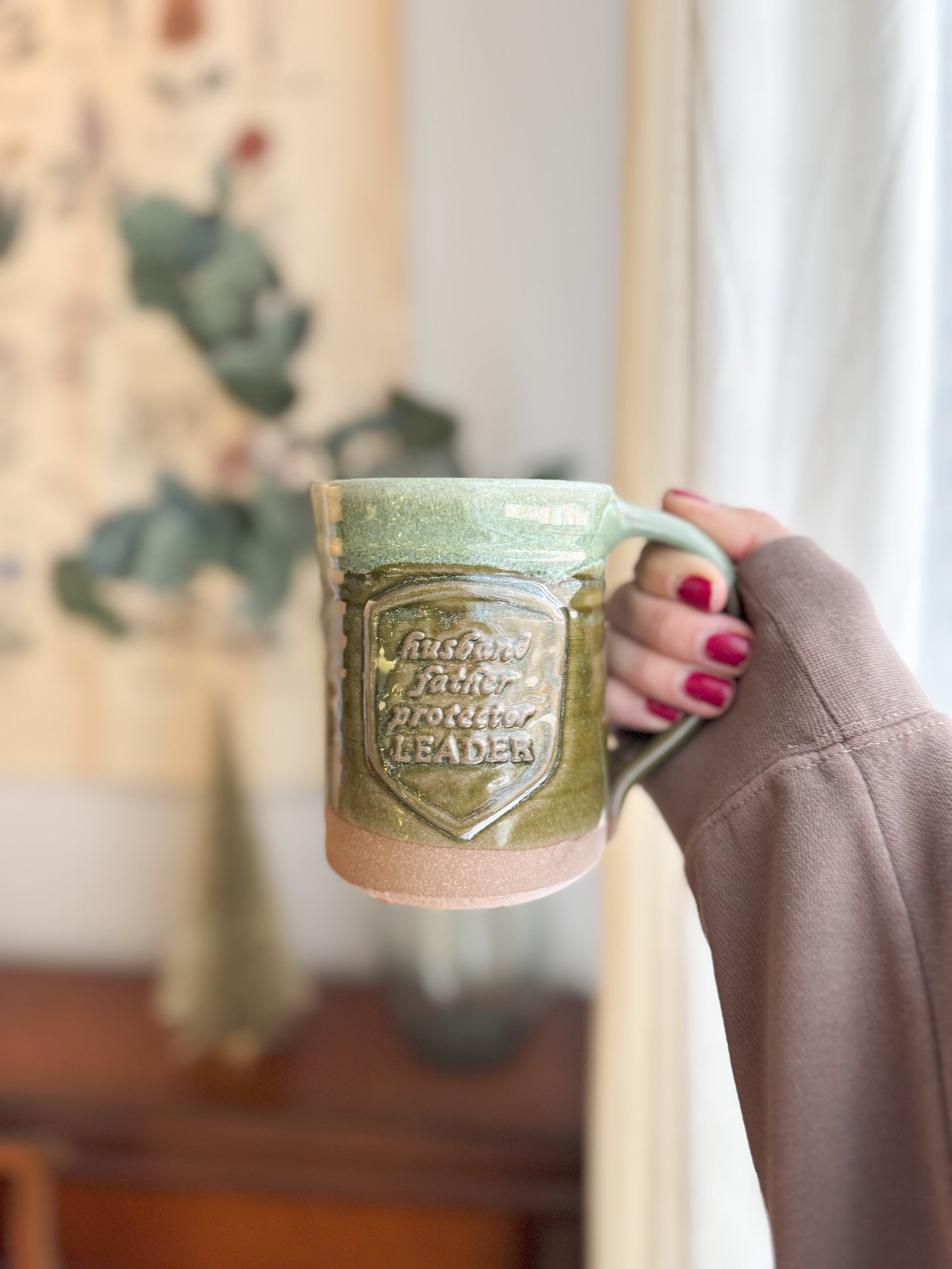 Protector | Green 15oz Handmade Mug