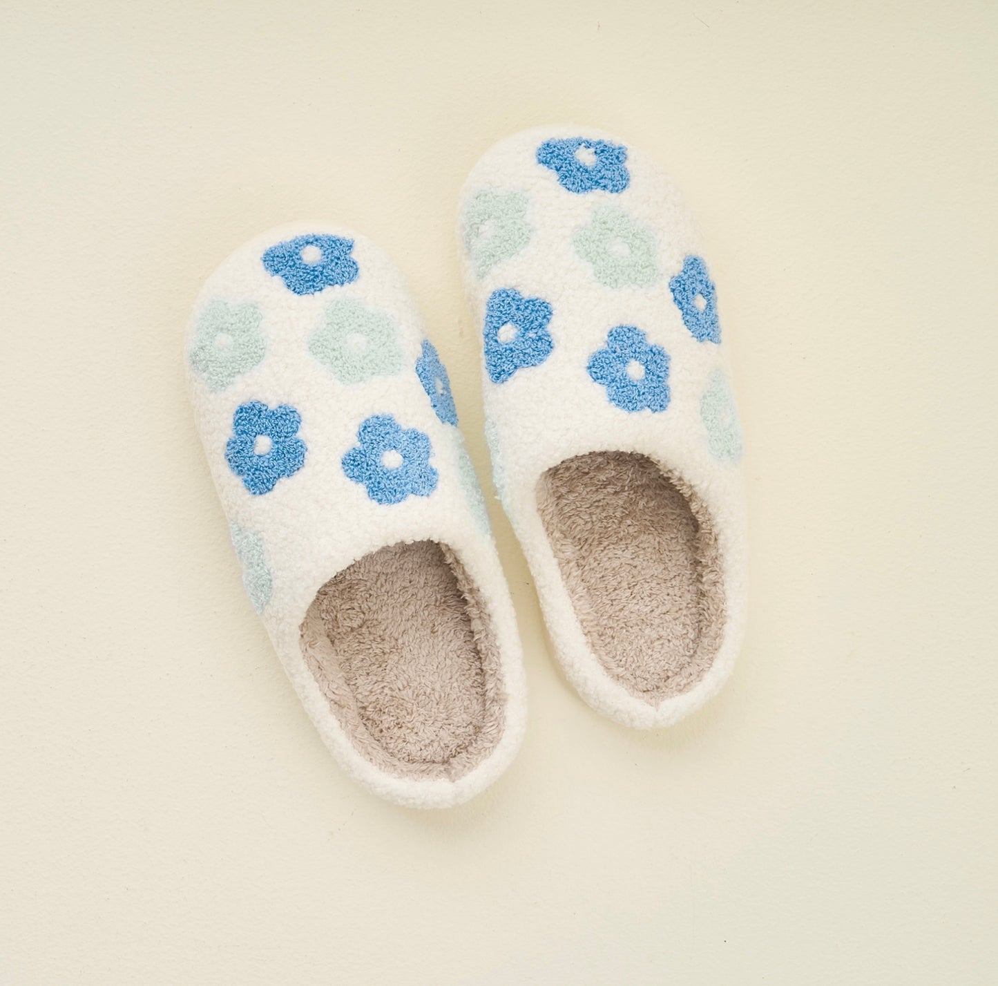 Blue Floral Slippers