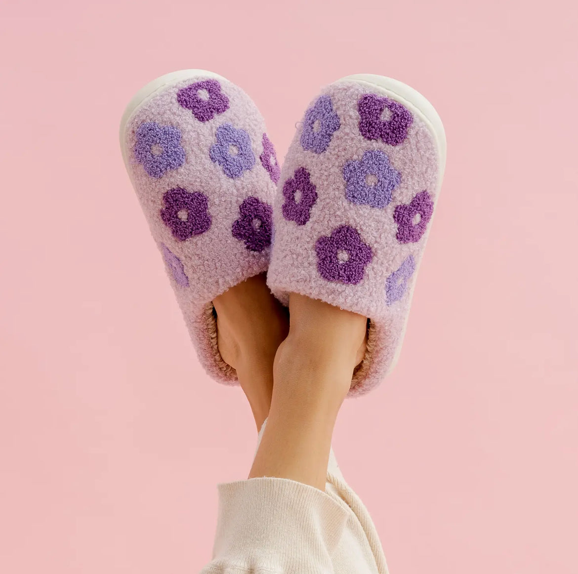 Purple Floral Slippers