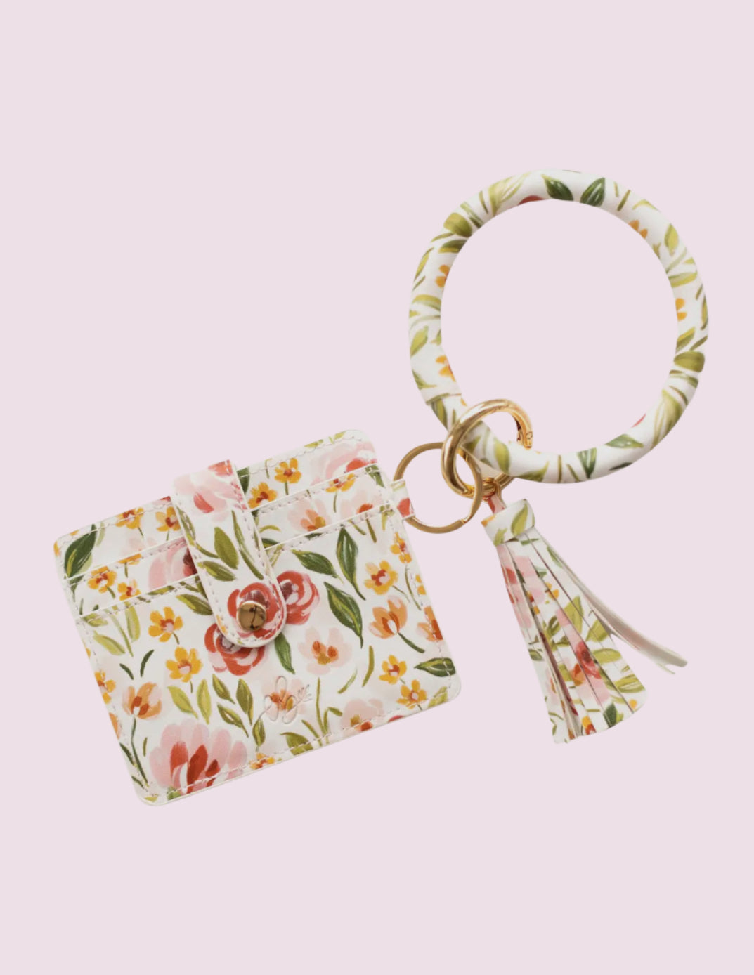 Wristlet Wallet + Keychain | Spring Garden