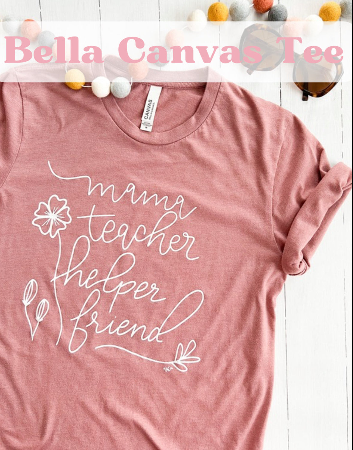 Mama, Teacher | Plum Bella Canvas Tee