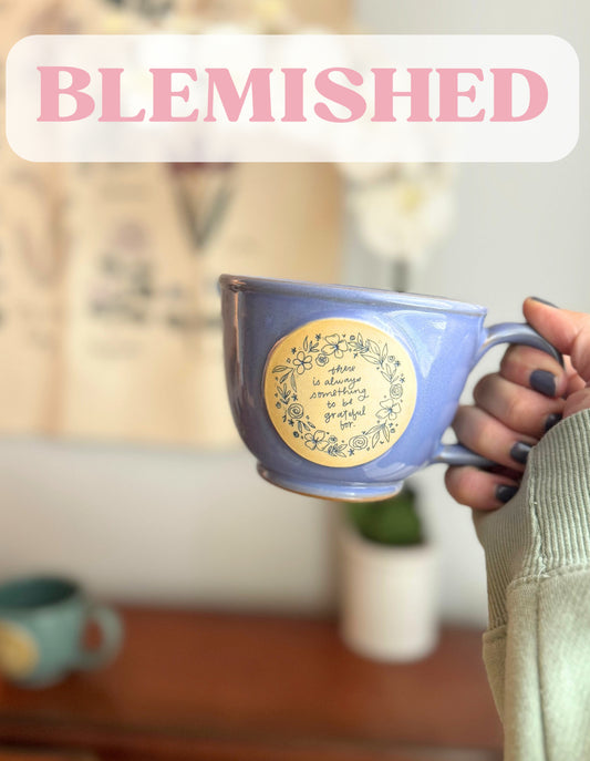 BLEMISHED Grateful | Periwinkle Handmade Mug
