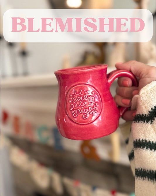 BLEMISHED All is Bright | Red Handmade Mug